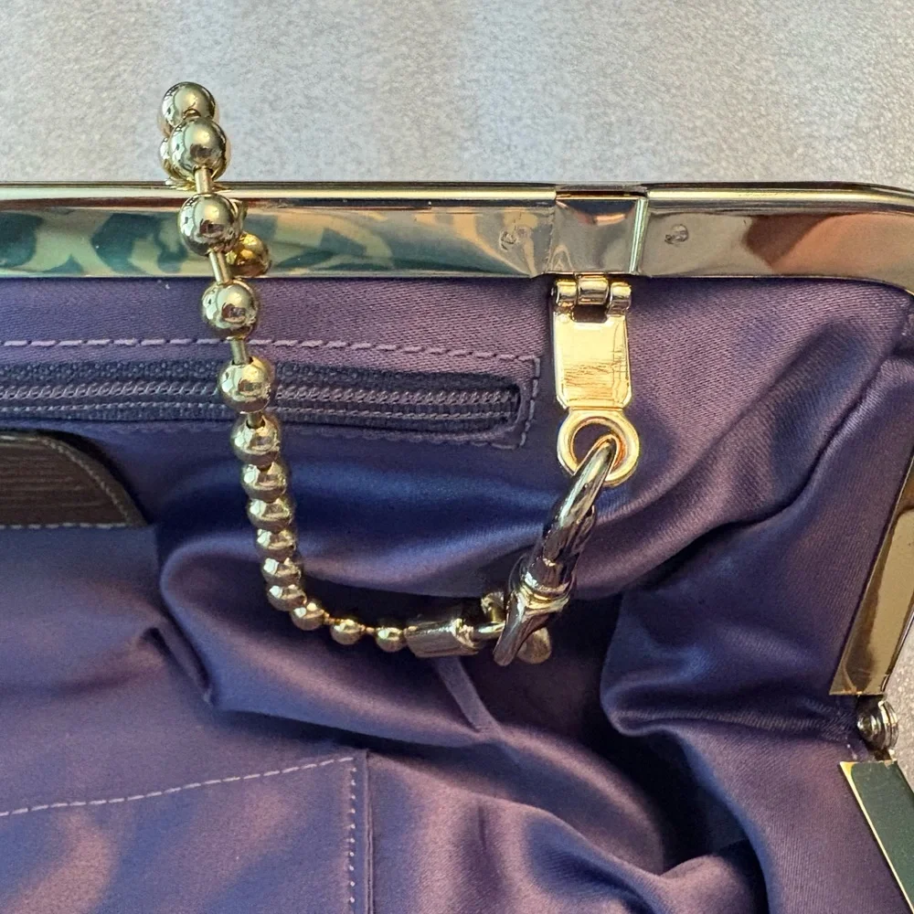 Coach-Darcy  Embossed Python Clutch - Picture 4 of 12